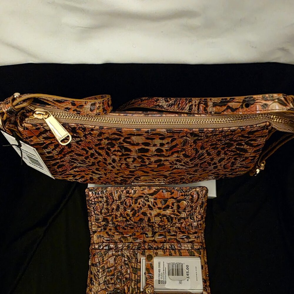 Brahmin Shayna Melbourne Crossbody and Ady Wallet Leopard Cub **Combo** - Picture 9 of 13